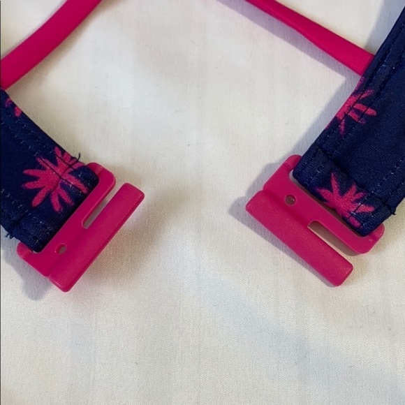 NWT Lands’end Kids Navy blue/Hot pink Swimsuit Top - Picture 6 of 7